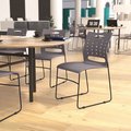 Flash Furniture 881 lb. Capacity Gray Sled Base Stack Chairs, 5PK 5-RUT-2-GY-BK-GG
